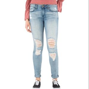 REWASH Vintage Reunion light wash distressed stretch skinny jeans size 3/26